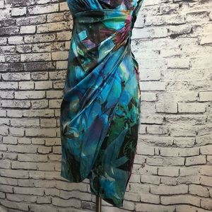 Suzi Chin for Maggy Boutique Dresses - Suzi Chin Silk Teal Colorful Sexy Sheath Dress Suzi Chin for Maggy Boutique Dresses - Suzi Chin Silk Teal Colorful Sexy Sheath Dress